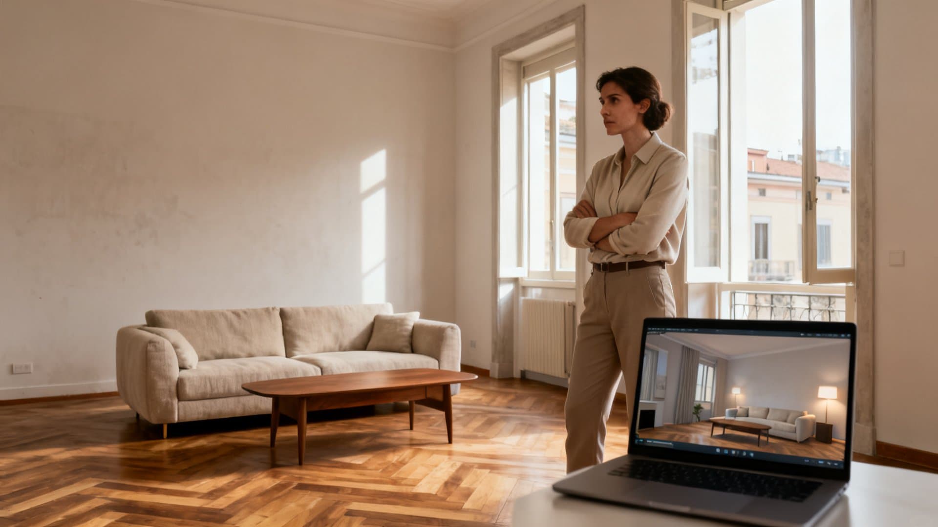 Virtual staging appartamenti che trasforma spazi vuoti in ambienti arredati - VisioCasa