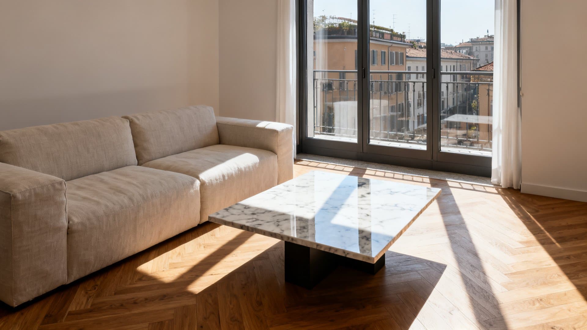Render immobiliare fotorealistico di un appartamento milanese con VisioCasa