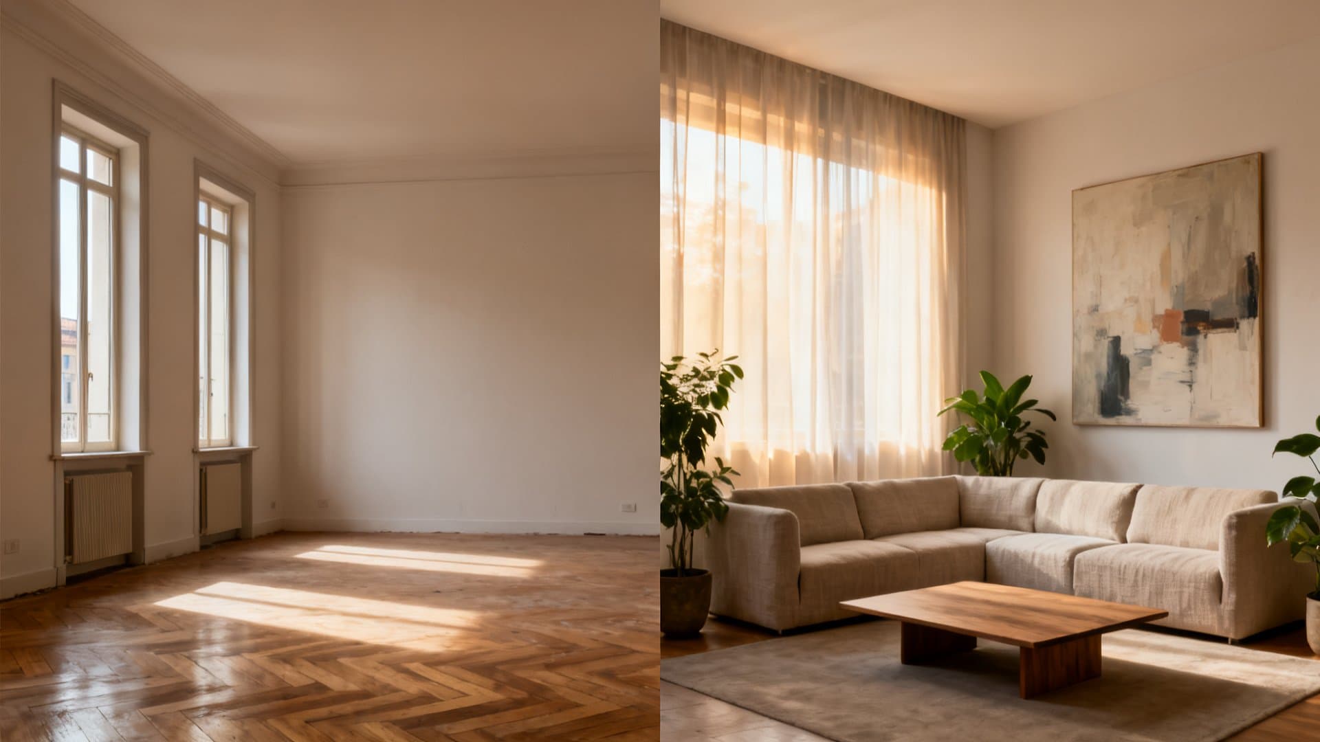 Virtual staging appartamenti: trasformazione da vuoto ad arredato con VisioCasa