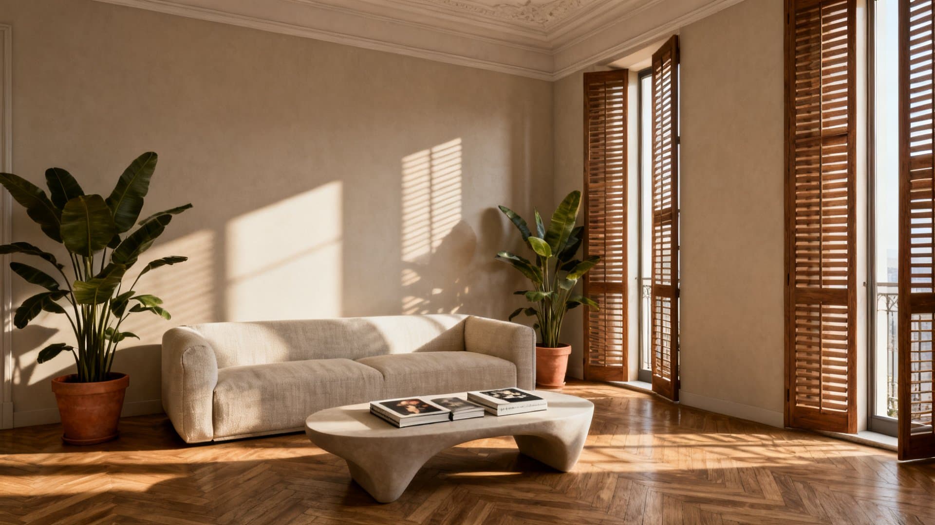 Virtual staging appartamenti che trasforma un salone milanese vuoto in spazio arredato con VisioCasa