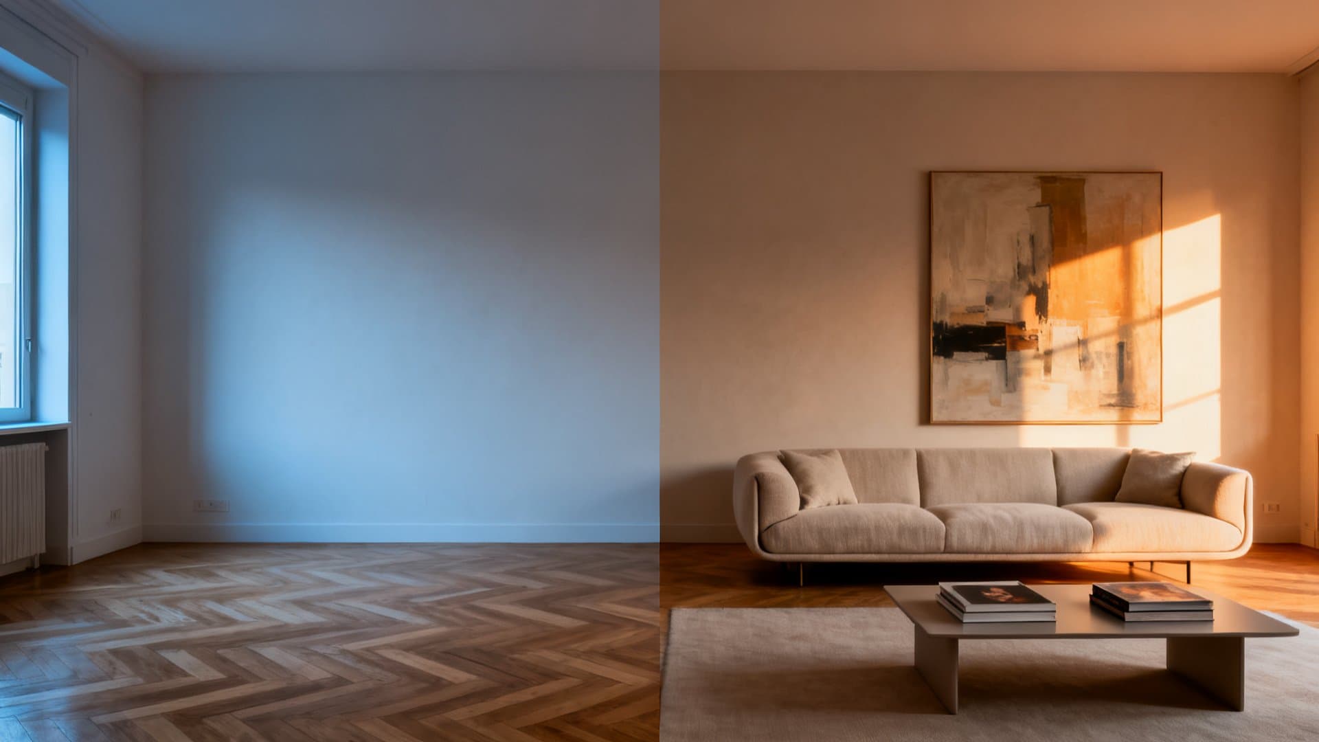 Virtual staging appartamenti: trasformazione da vuoto a arredato con VisioCasa