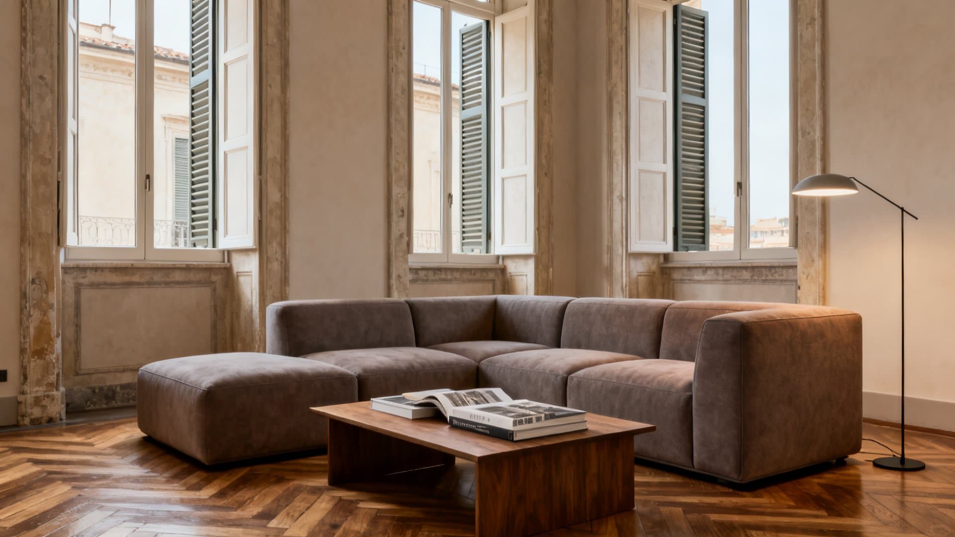 Appartamento milanese con virtual staging VisioCasa che mostra il potenziale di una stanza vuota
