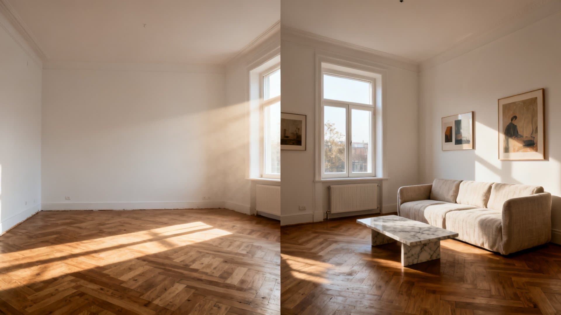 Virtual staging appartamenti mostra trasformazione spaziale con VisioCasa