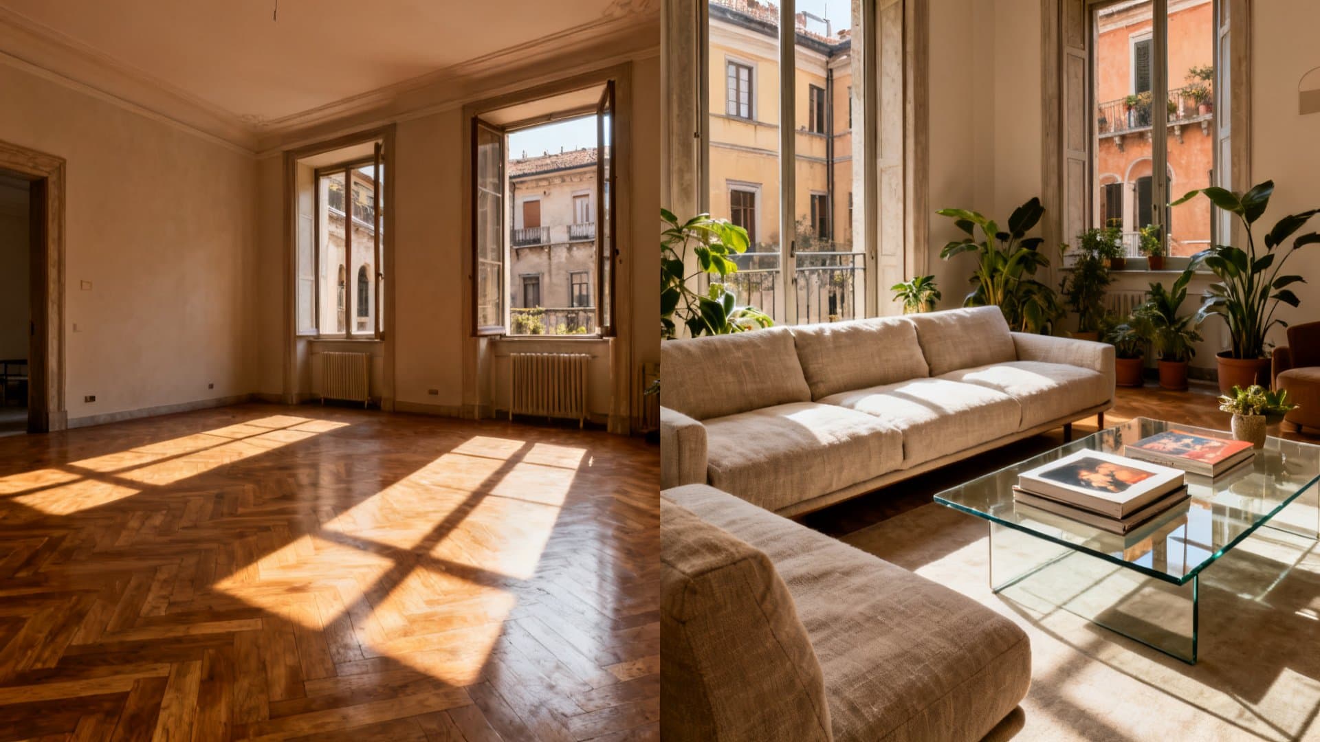 Virtual staging appartamenti: trasformazione da vuoto a arredato con VisioCasa